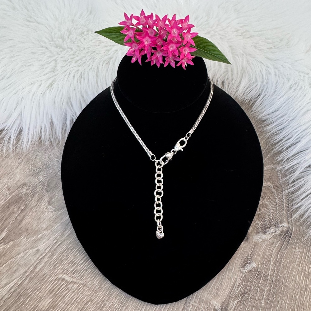 ๐ BRIGHTON Retired Capella Ferrara Filigree Disc Medallion Silver Long Necklace - Picture 3 of 11
